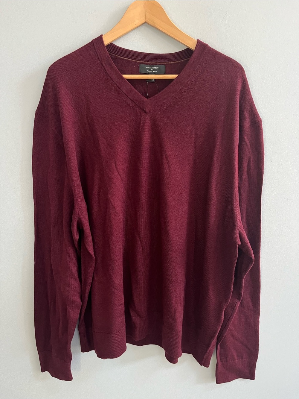 Banana Republic Men's V-Neck Merino Wool Sweater Size XXL Layering Career